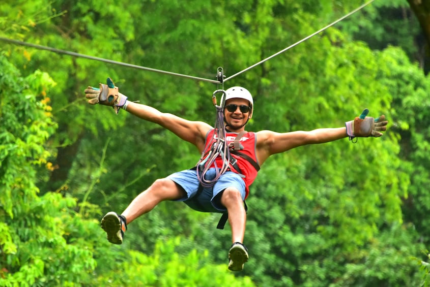 Ziplining through the jungle